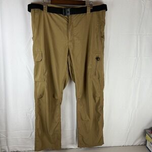 Columbia Pants Mens 44x30 Beige Omni-Shade Belted Cargo Hiking Outdoor